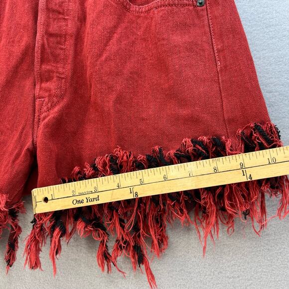 Levi's 501XX Women's Denim Shorts Size W33 Custom Cutoff Fringe Summer Must Have - Picture 14 of 14